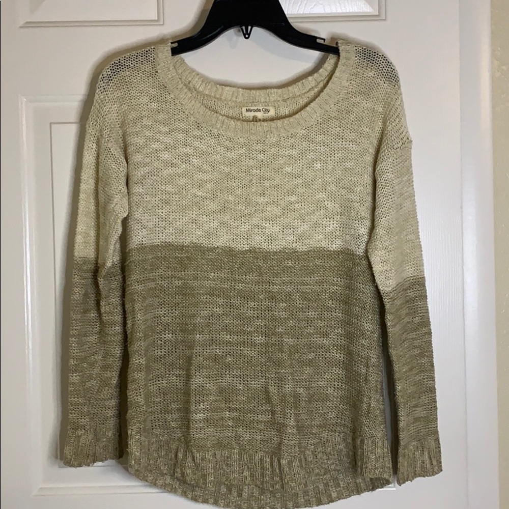 Cream and Tan Sweater